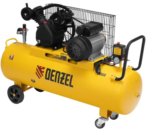 Компрессор поршневой Denzel BCV2300/100 масляный 440л/мин 100л 2300Вт желтый/черный