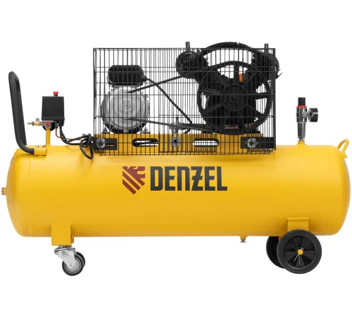 Компрессор поршневой Denzel BCV2300/100 масляный 440л/мин 100л 2300Вт желтый/черный