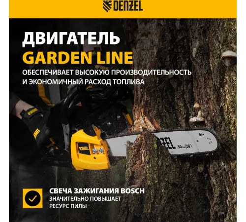 Бензопила Denzel DGS-5820 4.1л.с. дл.шины:20" (50cm) (95235) Бензопила Denzel DGS-5820 4.1л.с. дл.шины:20" (50cm) (95235)