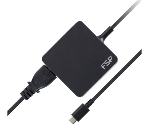 Адаптер питания FSP NB C 65W (FSP065-A1BR3) AC-DC 65W Adapter, Вход C6 (для ноутбучного кабеля), Кабель 1000мм, Выход USB Type-C, 5V/9V/12V/15V/20V автовыбор. RETAIL