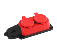Колодка удлинителя 2-м с заземл. 16А IP44 K-2e-RED-IP44 каучук красн. Эра Б0044551