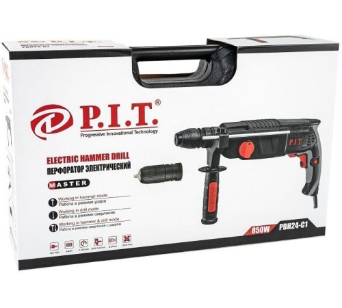 Перфоратор P.I.T. Мастер PBH24-C1 патрон:SDS-plus уд.:2.4Дж 850Вт (кейс в комплекте)