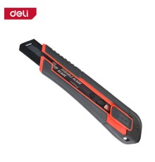 OEM Технический нож Deli DL018G 18мм, полностью прорезиненный ударопрочный корпус, автоматическая блокировка oem
