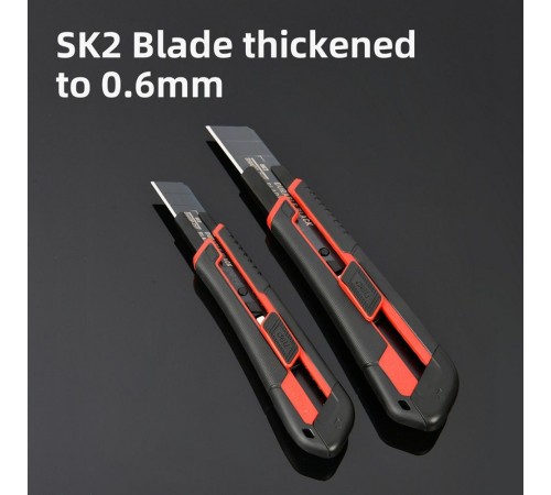 OEM Технический нож Deli DL018G 18мм, полностью прорезиненный ударопрочный корпус, автоматическая блокировка oem