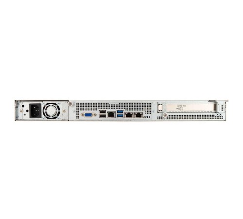 Корпус In-Win IW-RS104-07 Single 650w Acbel/FAN 4056mm*6/SLIMSAS*4 BP)/2.5"/3.5" hot-swap HDD tray (gray color)*4/28"RAIL/power cord*2/I/O shield universal/ Riser Card for 1Uxx-07 series , PCIe Gen 3 x 16, left-facing 90degree