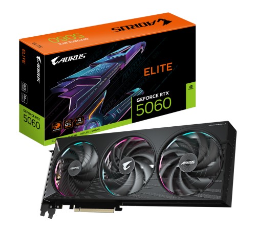 Видеокарта Gigabyte RTX5060 ELITE 8GB GDDR7 128bit 3xDP HDMI 3FAN RTL