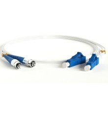 Кабельная сборка Hyperline FC-D2-9A1-FC/UR-LC/UR-H-3M-LSZH-WH Патч-корд волоконно-оптический (шнур) SM 9/125 (G.657), FC/UPC-LC/UPC, 2.0 мм, duplex, LSZH, 3м