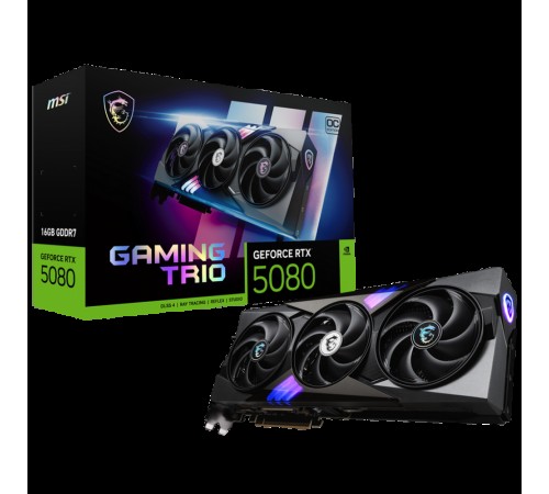 Видеокарта PCIE16 RTX5080 16GB RTX 5080 16G GAMING TRIO OC MSI