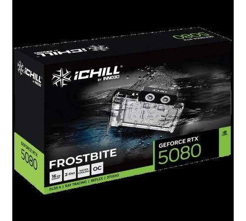 Видеокарта INNO3D RTX5080 ICHILL FROSTBITE 16GB GDDR7 256bit 3xDP HDMI 3FAN RTL