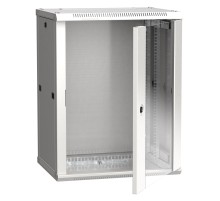 Шкаф монтажный ITK LINEA W (LWR3-15U64-GF) настенный 15U 600x450мм пер.дв.металл 90кг серый 350мм 29кг 200град. IP20 IK08 сталь