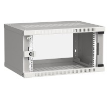 Шкаф монтажный ITK LINEA WE (LWE3-06U64-GF) 6U 600x450мм пер.дв.стекл 50кг серый 400мм 200град. 320мм 20