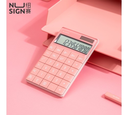 Калькулятор настольный Deli Nusign ENS041pink розовый 12-разр.