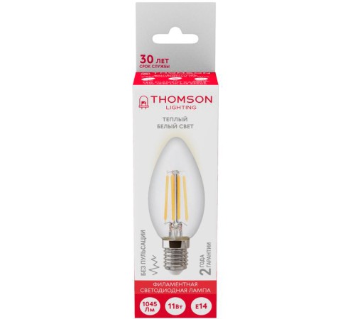 Лампа филам. Thomson Filament TH-B2071 11Вт цок.:E14 свеча 220B 2700K св.свеч.бел.теп. Candle (упак.:1шт) Лампа филам. Thomson Filament TH-B2071 11Вт цок.:E14 свеча 220B 2700K св.свеч.бел.теп. Candle (упак.:1шт)