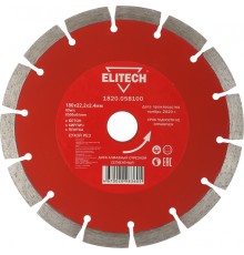 Диск алмазный по бет./кирп./кам. Elitech 1820.058100 d=180мм d(посад.)=22.2мм (угловые шлифмашины) (упак.:1шт)