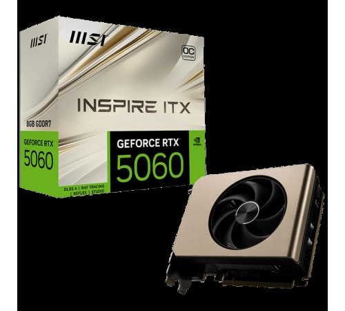 Видеокарта MSI RTX5060 INSPIRE ITX OC 8GB GDDR7 128bit 3xDP HDMI 2FAN RTL