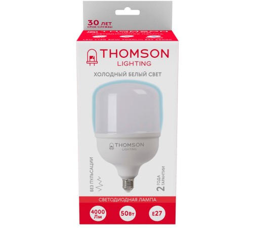 Лампа светодиодная Thomson TH-B2366 50Вт цок.:E27 цилин. 220B 6500K св.свеч.бел.хол. T140 (упак.:1шт) Лампа светодиодная Thomson TH-B2366 50Вт цок.:E27 цилин. 220B 6500K св.свеч.бел.хол. T140 (упак.:1шт)