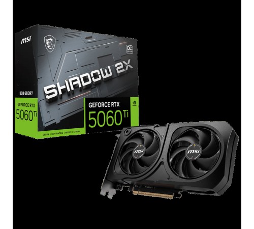 Видеокарта MSI PCIE16 RTX5060TI 8GB RTX 5060 Ti 8G SHADOW 2X OC PLUS