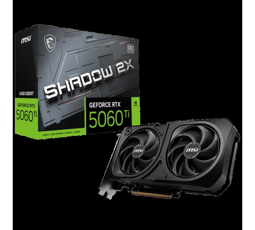 Видеокарта MSI RTX5060Ti SHADOW 2X OC PLUS 16GB GDDR7 128bit 3xDP HDMI 2FAN RTL