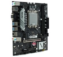 Материнская плата AFOX INTEL B760 s1700, 2xDDR5(64GB), 1xPCIe 4.0x16, 1xPCIe x1, 1xMPCIe, 1xHDMI, 1xD-Sub, 1xLAN(1GbE), 3xSATA, 1xM.2, 4xUSB 3.0, 2xUSB 2.0, 2xPS/2, mATX