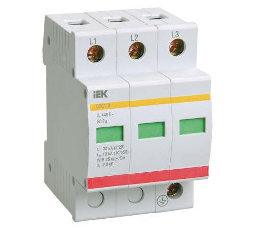 Выключатель автоматический IEK MOP20-3-C 20A тип C 3П 400В 3мод (упак.:1шт)