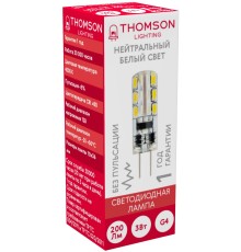 Лампа светодиодная Thomson TH-B4203 3Вт цок.:G4 капсул. 12B 4000K св.свеч.бел.нейт. (упак.:1шт)