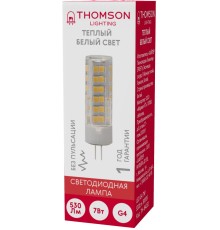 Лампа светодиодная Thomson TH-B4232 7Вт цок.:G4 капсул. 220B 3000K св.свеч.бел.теп. (упак.:1шт)