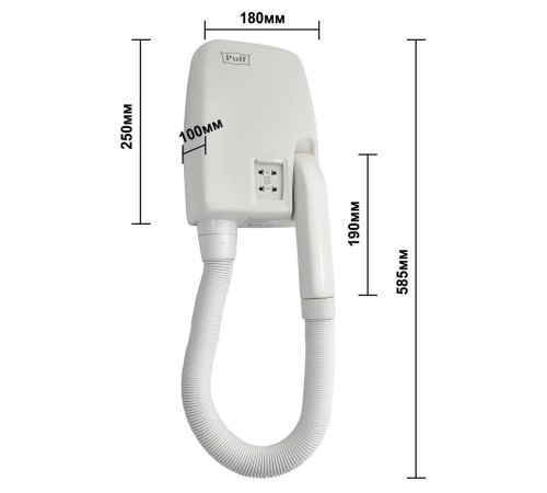 Фен Puff 850B 850Вт белый Фен Puff 850B 850Вт белый