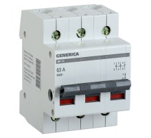 Выключатель автоматический IEK Generica MNV15-3-063 63A 3П 400В 3мод (упак.:1шт)