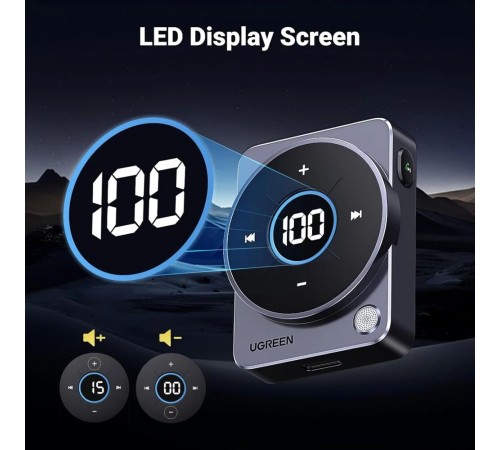 Аудиоадаптер UGREEN CM724  (35003) Car&Home Bluetooth 5.4 Receiver Audio Adapter со съемным металлич