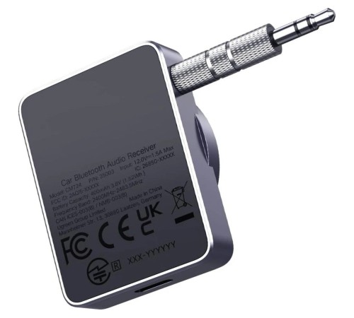 Аудиоадаптер UGREEN CM724  (35003) Car&Home Bluetooth 5.4 Receiver Audio Adapter со съемным металлич