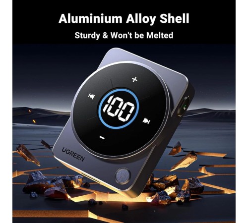 Аудиоадаптер UGREEN CM724  (35003) Car&Home Bluetooth 5.4 Receiver Audio Adapter со съемным металлич