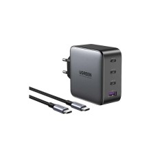 Сетевое зарядное устройство UGREEN CD226-90575, USB-A+3xUSB-C, GaN, 100W, Space Gray (90575)