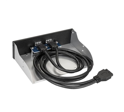 Exegate EX289289RUS Планка USB на переднюю панель ExeGate U5H-615, 5,25", 2*USB3.0, черная, металл, подсоед. к MB
