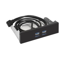 Exegate EX289289RUS Планка USB на переднюю панель ExeGate U5H-615, 5,25", 2*USB3.0, черная, металл, подсоед. к MB