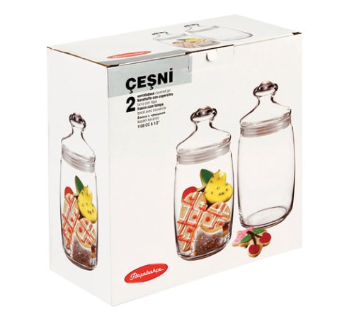Банка Cesni для сыпучих продуктов 1.1л. стекло прозрачный наб.:2пред. (97425)