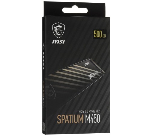 SSD накопитель MSI PCIE 4.0 NVME M.2 500GB SPATIUM M450 500GB V1 SSD накопитель MSI PCIE 4.0 NVME M.2 500GB SPATIUM M450 500GB V1
