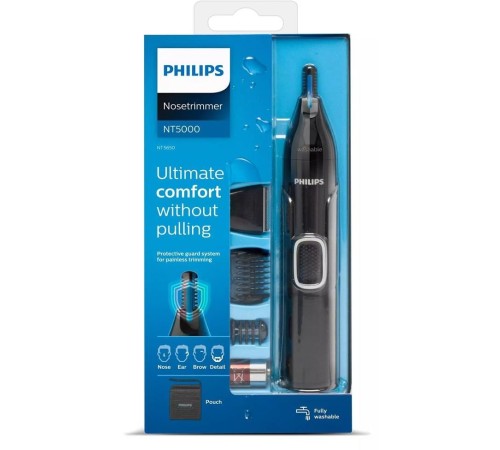 Триммер Philips NT5650/16 черный (насадок в компл:4шт)