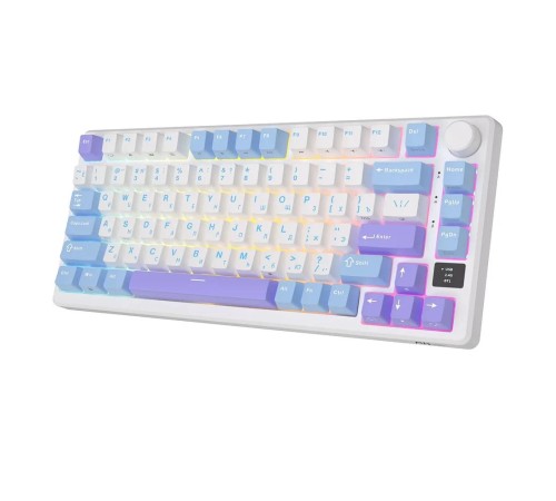 Клавиатура Royal Kludge RK-M75 Taro milk USB/2.4 GHz/Bluetоoth, RGB, Hot Swap, K silver switch Клавиатура Royal Kludge RK-M75 Taro milk USB/2.4 GHz/Bluetоoth, RGB, Hot Swap, K silver switch