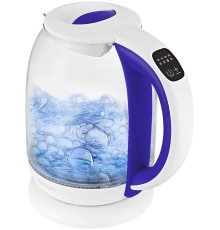 Чайник электрический Kitfort КТ-6140-1 1.7л. 2200Вт белый/фиолетовый (корпус: стекло)