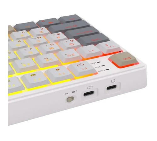 Клавиатура Royal Kludge RK N80 Pearly Dawn USB/2.4 GHz/Bluetоoth, RGB, Hot Swap, Brown switch Клавиатура Royal Kludge RK N80 Pearly Dawn USB/2.4 GHz/Bluetоoth, RGB, Hot Swap, Brown switch