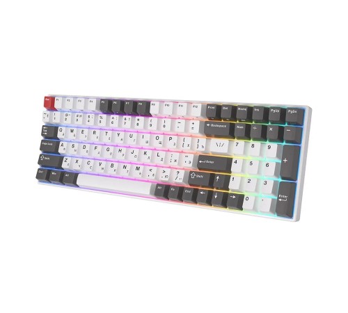 Клавиатура Royal Kludge RK100 Grey/Red/White USB/2.4 GHz/Bluetooth, RGB, Hot Swap, Red switch Клавиатура Royal Kludge RK100 Grey/Red/White USB/2.4 GHz/Bluetooth, RGB, Hot Swap, Red switch