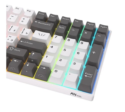 Клавиатура Royal Kludge RK100 Grey/Red/White USB/2.4 GHz/Bluetooth, RGB, Hot Swap, Red switch Клавиатура Royal Kludge RK100 Grey/Red/White USB/2.4 GHz/Bluetooth, RGB, Hot Swap, Red switch