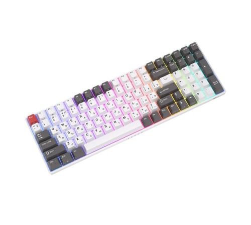 Клавиатура Royal Kludge RK100 Grey/Red/White USB/2.4 GHz/Bluetooth, RGB, Hot Swap, Red switch Клавиатура Royal Kludge RK100 Grey/Red/White USB/2.4 GHz/Bluetooth, RGB, Hot Swap, Red switch