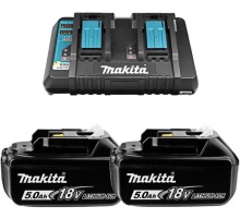 Батарея аккумуляторная Makita BL1850B 18В 5Ач Li-Ion (З/У в компл.) (191L75-3)