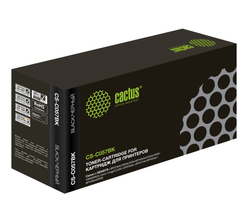 Картридж лазерный Cactus CS-C057BK 057 H черный (3100стр.) для Canon i-SENSYS LBP223dw/226dw/228x