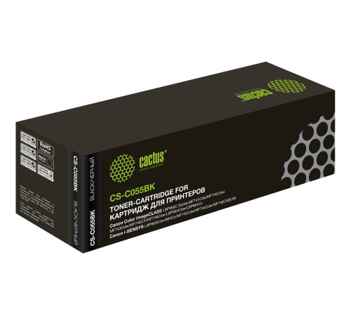 Картридж лазерный Cactus CS-C055BK 055 BK черный (2300стр.) для Canon LBP663Cdw, LBP664Cx, MF746Cx, MF742Cdw, MF744Cdw