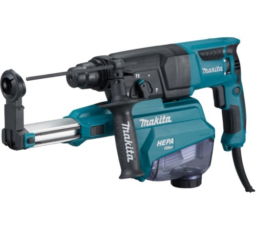 Makita HR2652 Перфоратор SDS-Plus [HR2652] { SDS+,800Вт,3реж,2.9Дж,0-4600у\м,3.0кг,чем,комплект д\сбора пыли с фильтром HEPA }