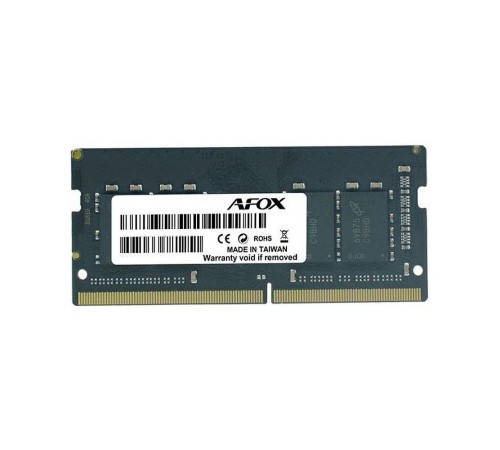 AFOX DDR4 SO-DIMM 4GB 3200Mhz Single Channel Package (1x4GB), PC4-25600, 260-Pin, Non-ECC, Un-Buffered, XMP 2.0, CL 16-18-18-39, 1.35V AFOX DDR4 SO-DIMM 4GB 3200Mhz Single Channel Package (1x4GB), PC4-25600, 260-Pin, Non-ECC, Un-Buffered, XMP 2.0, CL 16-18-18-39, 1.35V