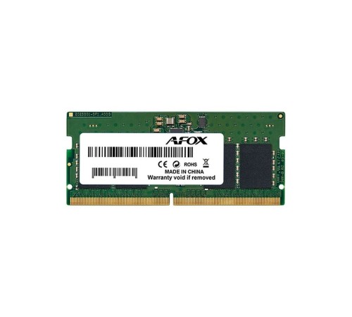 Модуль памяти Afox 16GB DDR5 4800Mhz SO-DIMM Single Channel Package (1x16GB), PC5-38400, 262-Pin, Non-ECC, Un-Buffered, CL40-38-38-77, 1.1V Модуль памяти Afox 16GB DDR5 4800Mhz SO-DIMM Single Channel Package (1x16GB), PC5-38400, 262-Pin, Non-ECC, Un-Buffered, CL40-38-38-77, 1.1V