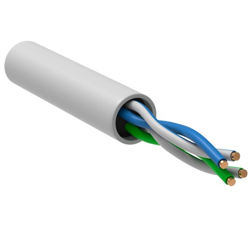 Кабель информационный ITK BC1-C5E02-128-305-G кат.5е U/UTP не экранированный 2X2X24AWG LSZH внутренний 305м белый